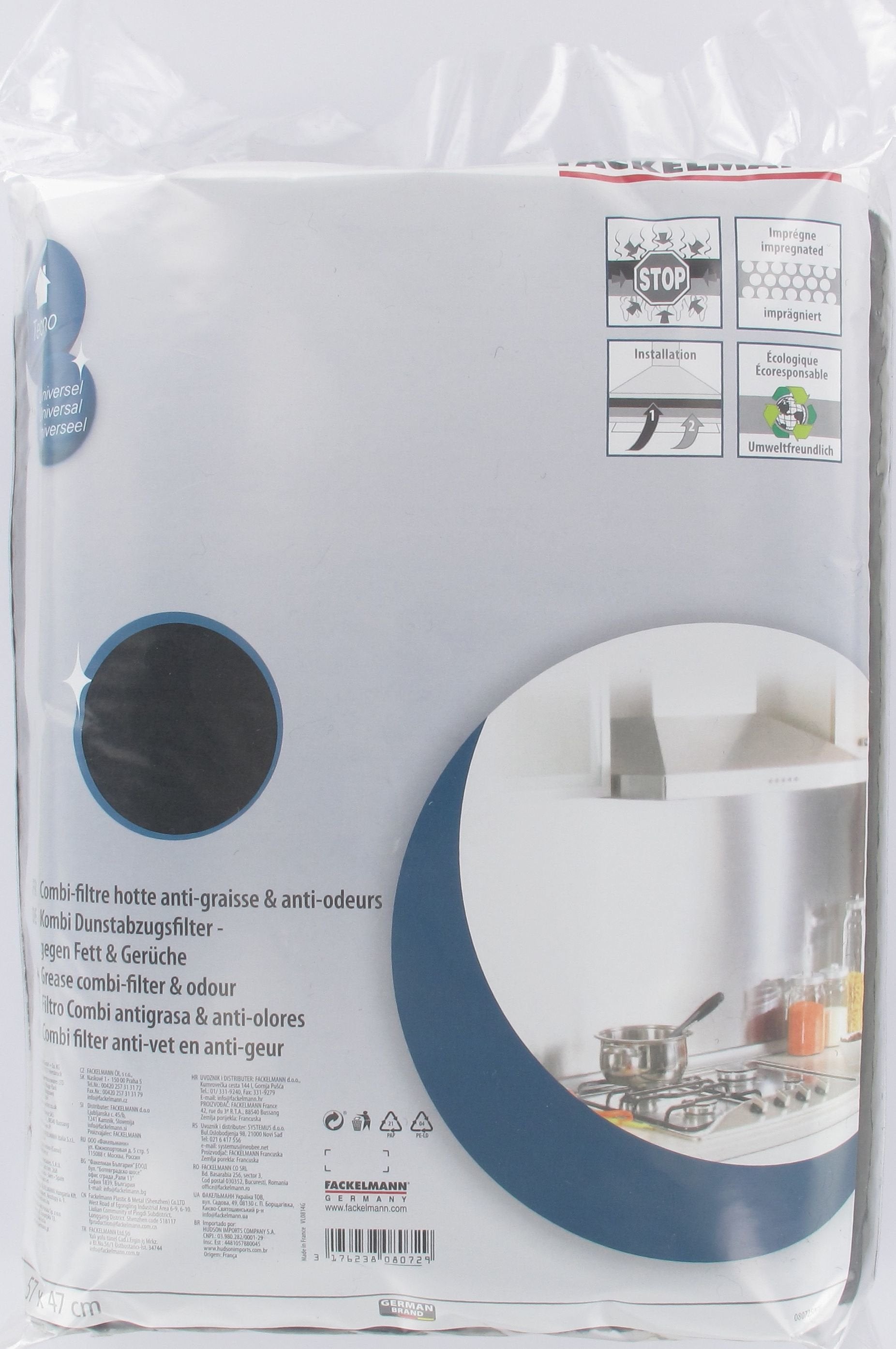 Filtro Combi Campana Antigrasa Y Antiolores 57 X 47 Cm