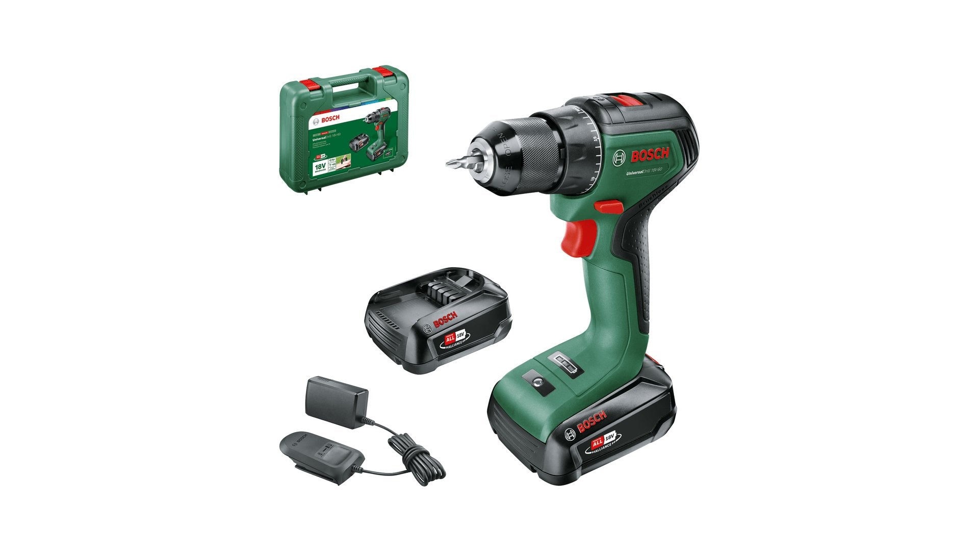 EAN 4053423230819 - Bosch Universal Drill 18V-60 1900 RPM Sin llave 1,3 kg Negro, Verde imagen 3