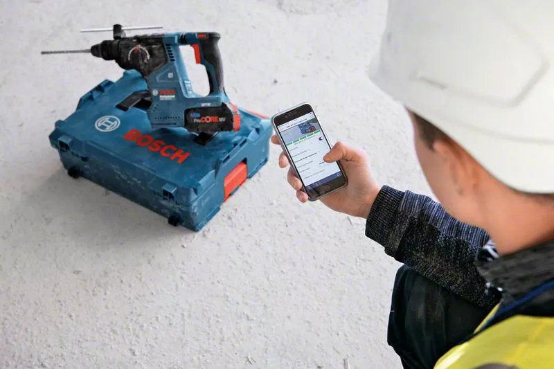 Taladro Percutor Inalámbrico Bosch Gbh 18v-24 C Professional Solo, 18 Voltios (Azul/Negro, Sin Batería Ni Cargador, Con Bluetooth, En L-Boxx)