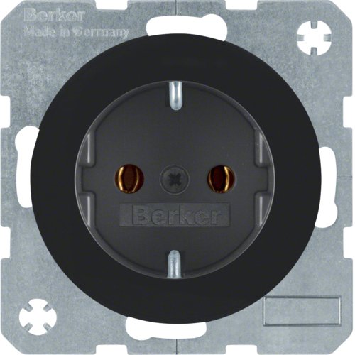 Berker 47432045 Steckdose Schuko R.1 R.3 Schwarz, Glänzend