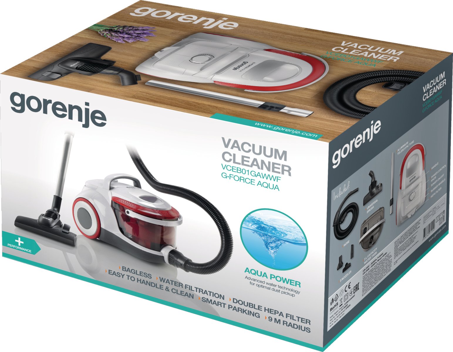 EAN 3838782071249 - Gorenje VCEB01GAWWF 3 L Aspiradora cilíndrica Secar Sin bolsa imagen 5