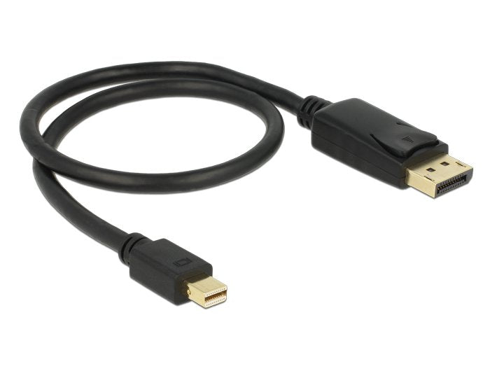 Cable Delock Mini Displayport/Displayport, 0.5 M 0,5 M Negro