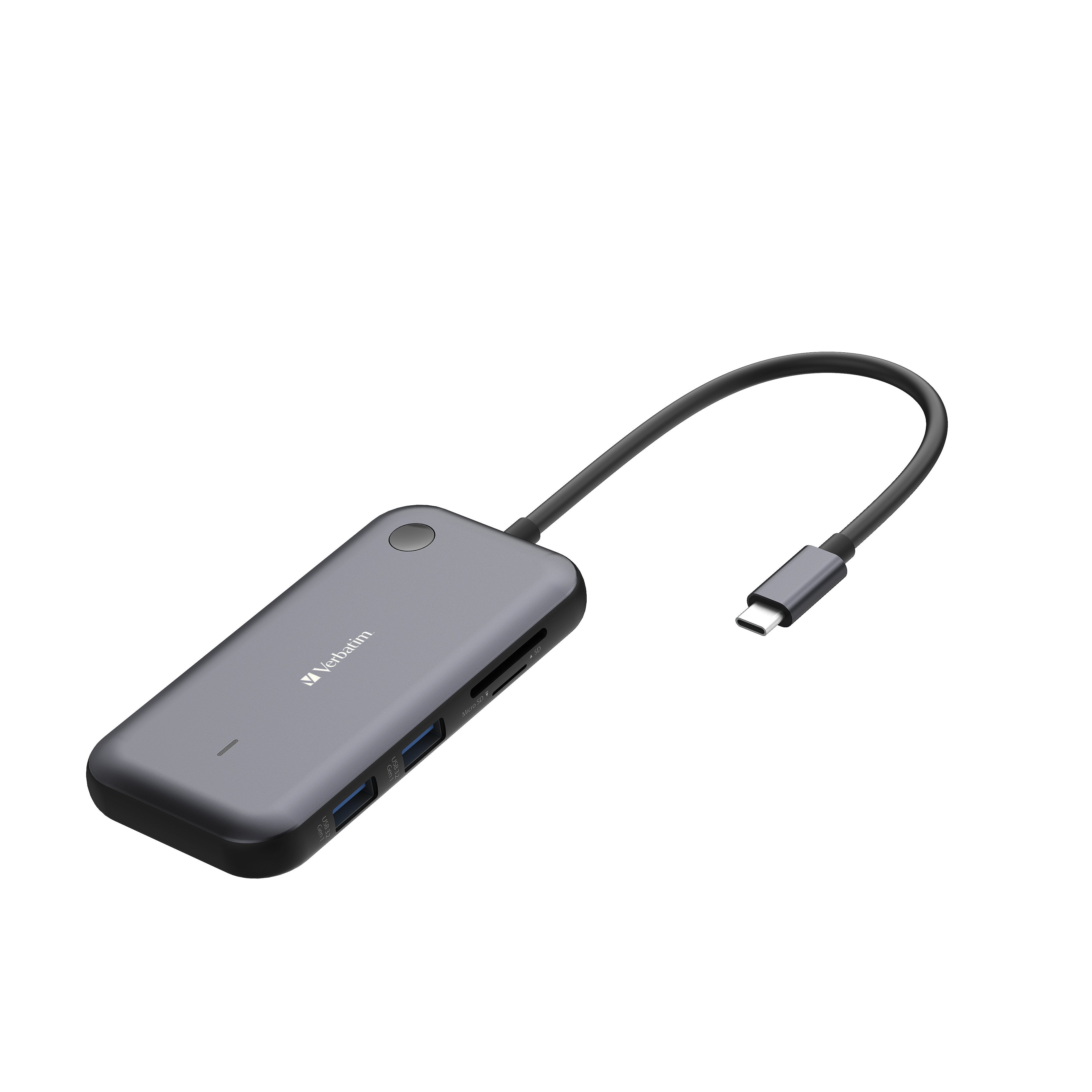 Adaptador De Pantalla Inalámbrica Usb Tipo-C Verbatim Share My Screen 1080p Wda-01 1xhdmi 1xusb 1xusb Tipo-C Gris Y Negro