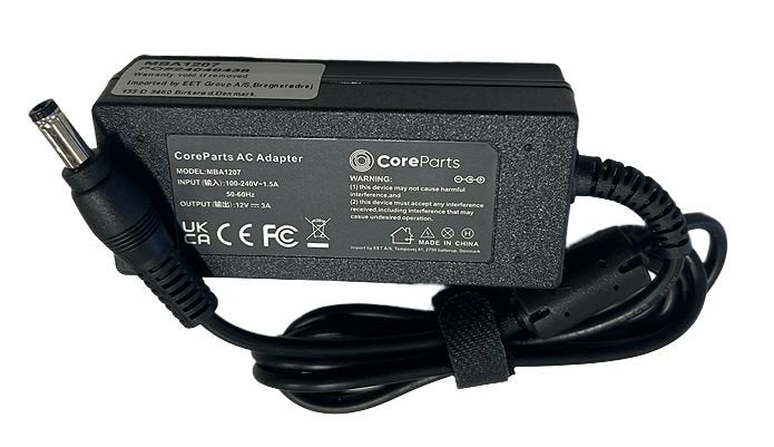 Coreparts Ac Adapter 12v 3a Adaptador E Inversor De Corriente Interior 36 W Negro