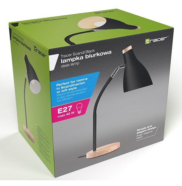 EAN 5907512871126 - Tracer TRAOSW47237 lámpara de mesa E27 40 W LED Madera, Negro imagen 6