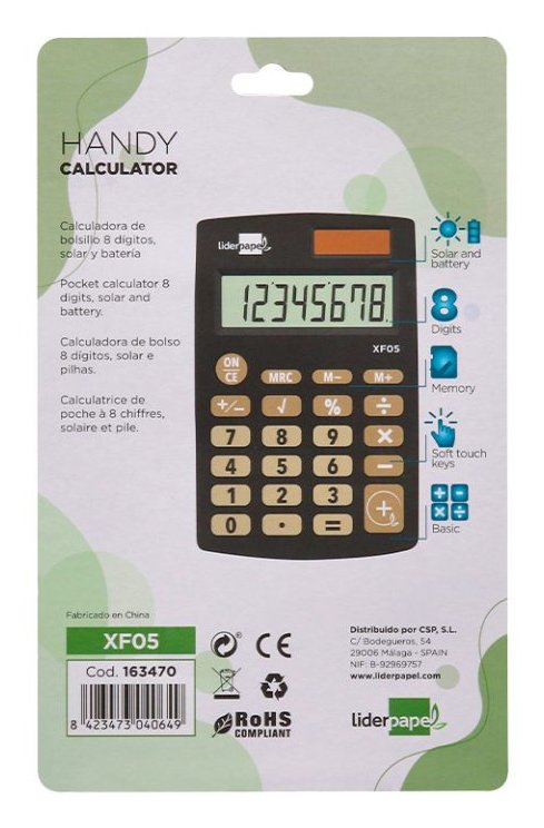 Calculadora Liderpapel Bolsillo Xf05