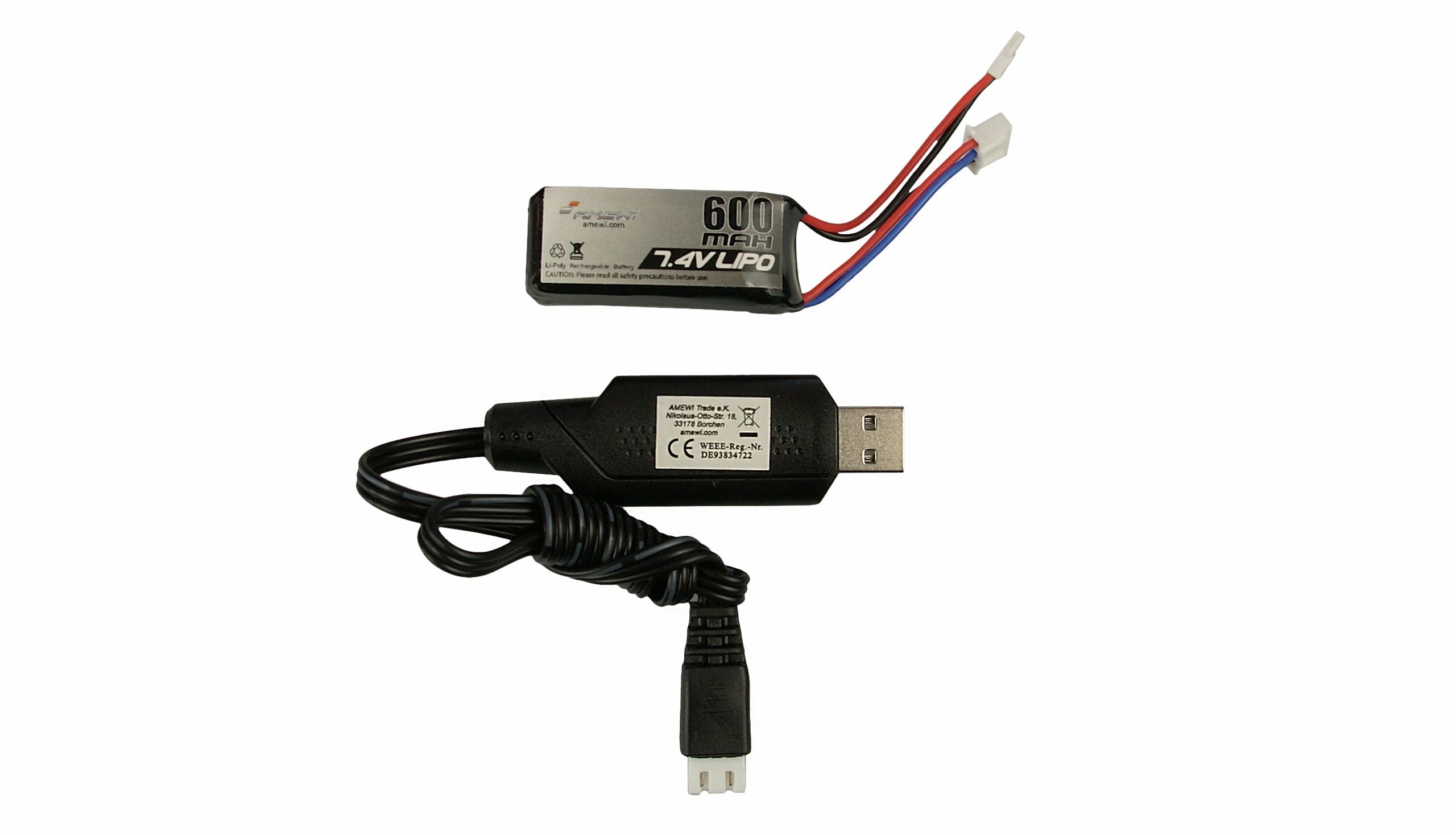 Amewi Rc Auto Amxrock Am18 Kratos Rojo Lipo Akku 600mah/14+