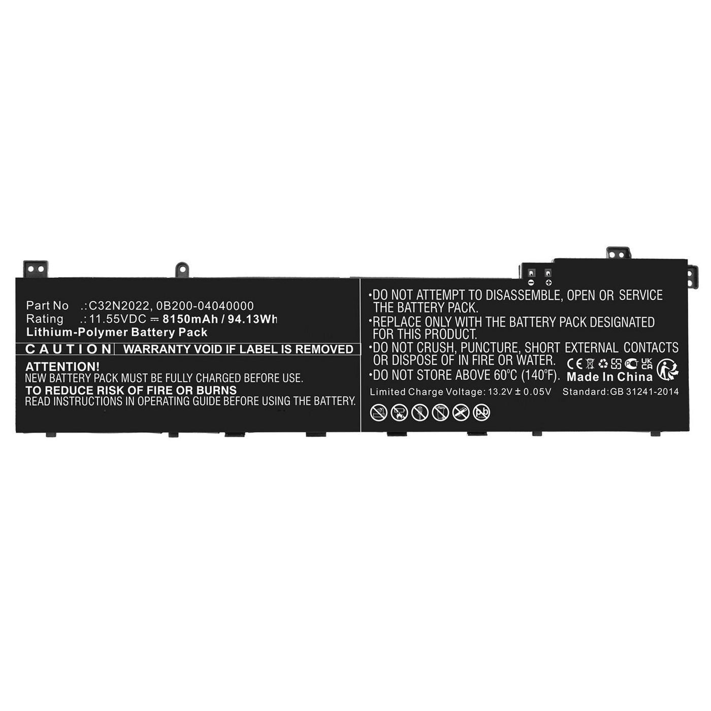 Laptop Battery For Asus 94.13wh 11.55v 8150mah