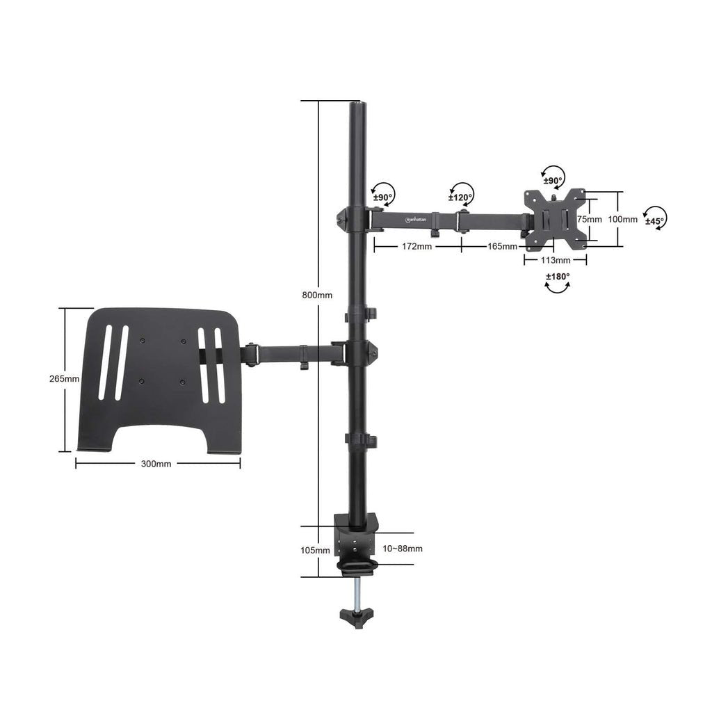 EAN 0766623462136 - Manhattan 462136 soporte para monitor 81,3 cm (32") Negro imagen 11