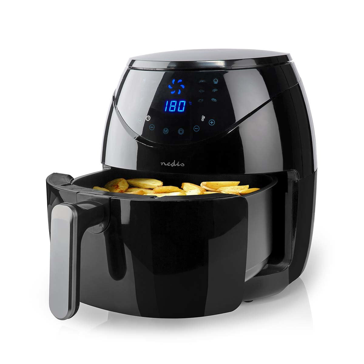 EAN 5412810335350 - Nedis KAAF240EBK freidora Sencillo 4,6 L Independiente 1500 W Freidora de aire caliente Negro imagen 13