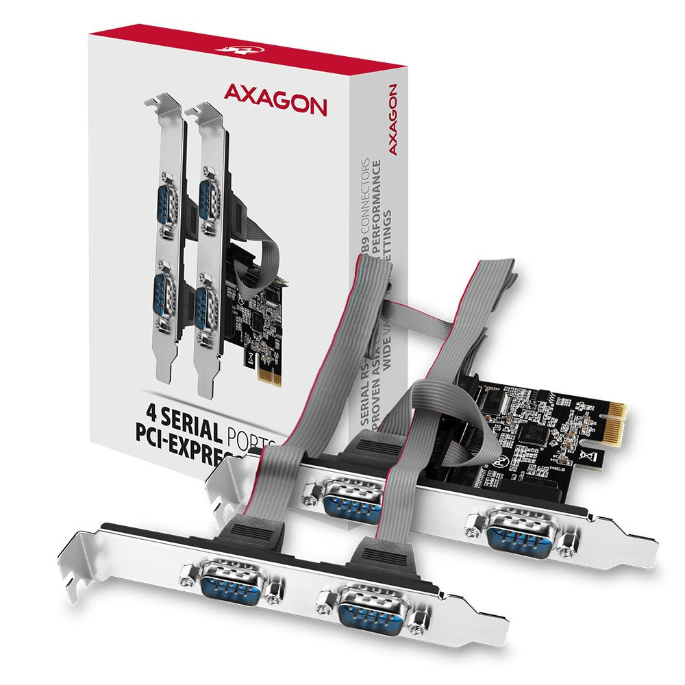 EAN 8595247905413 - Axagon PCEA-PSN PCIe-Adapter mit 4x Seriell-Ports - ASIX AX99100 Chipsatz tarjeta y adaptador de interfaz imagen 6