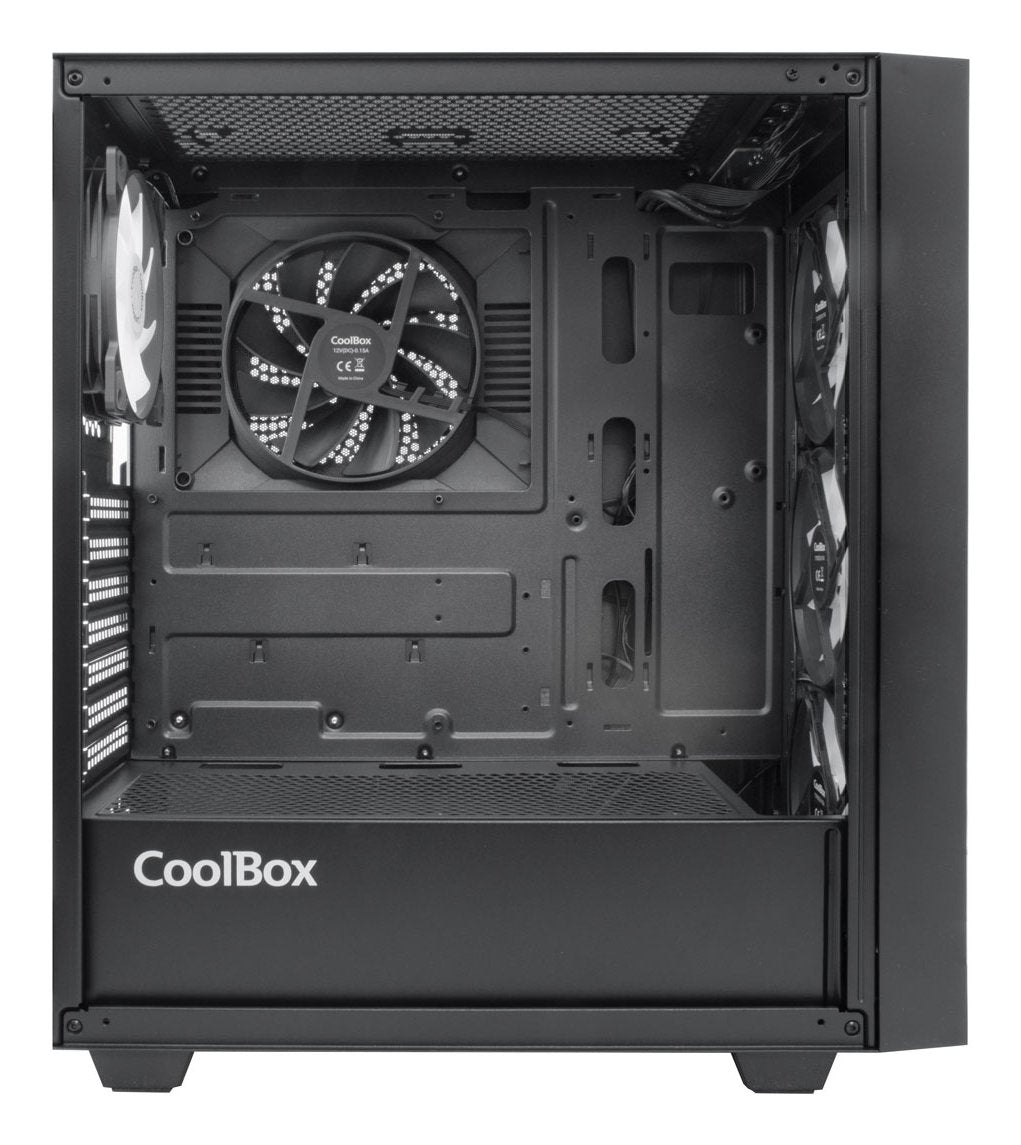 Caja Pc Coolbox Gaming Atx Ga300 Gridline Argb Black Usb-C 5 Vent.