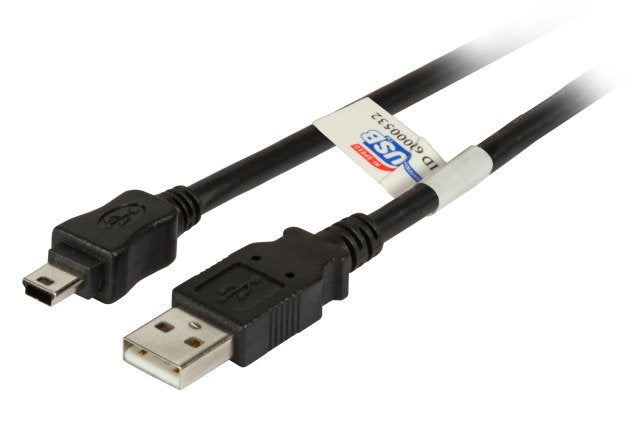Efb Usb2.0 Anschlusscable A-Mini B (5polig), St.-St., 0,5m, Schwarz, Premium