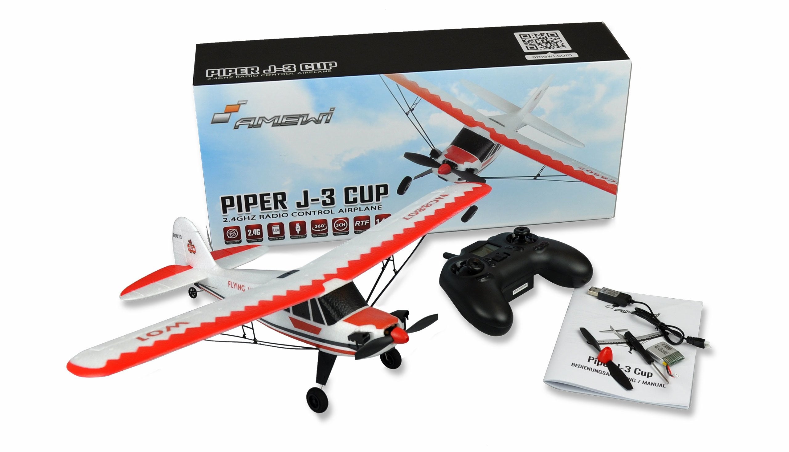 Copa Amewi Piper J3 Con Gyro 3 Canales Rtf Amarillo