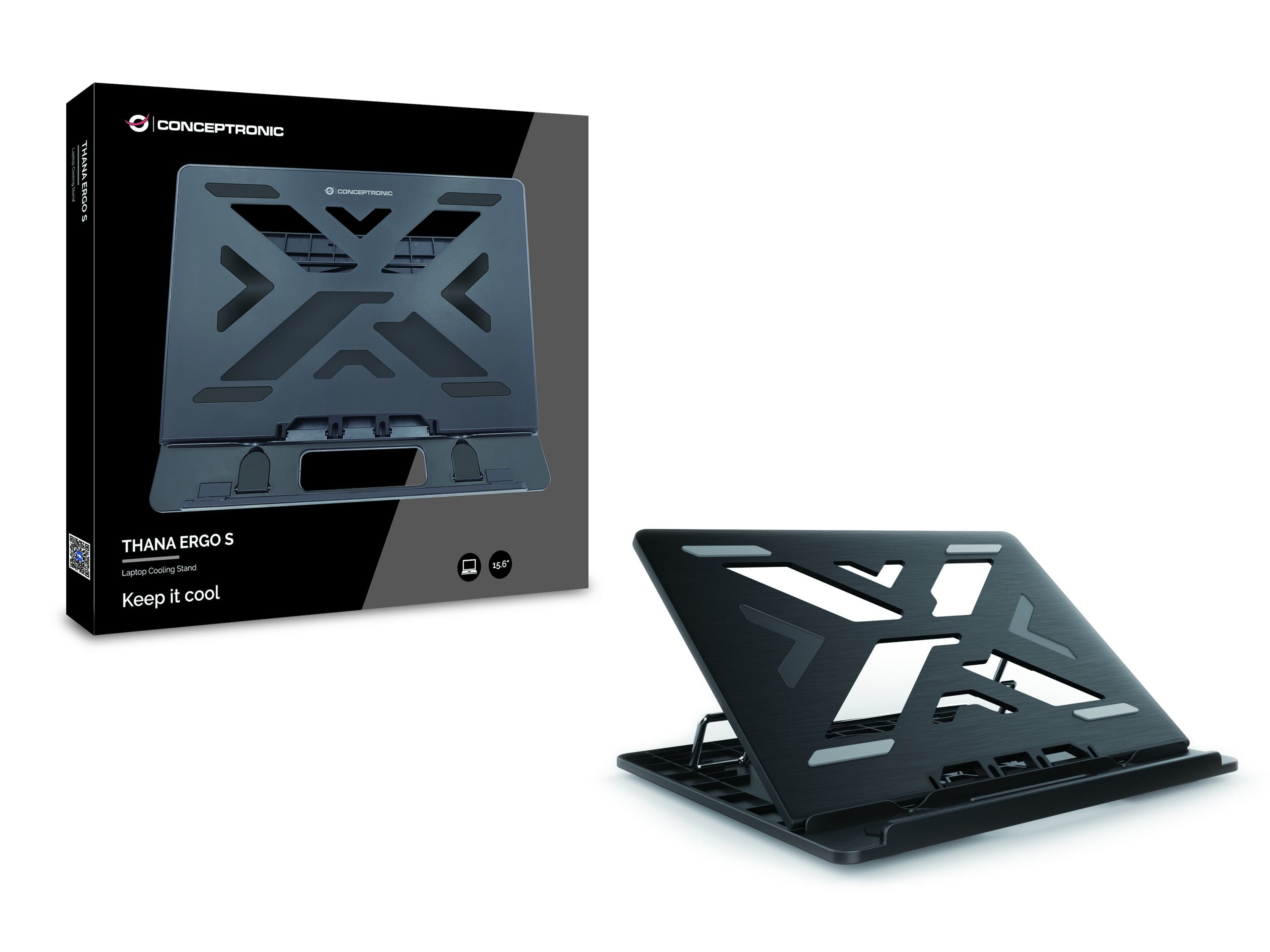 EAN 4015867222300 - Conceptronic ERGO Laptop Cooling Stand Soporte para ordenador portátil Negro 39,6 cm (15.6") imagen 2