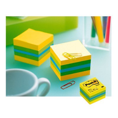 Post-It Mininotas Adhesivas Colores 51x51mm 400 Hojas/Block Colores Limon; Verde, Azul Y Amarillo