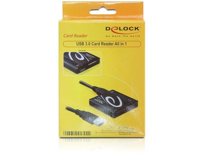 EAN 4043619917044 - DeLOCK USB 3.0 Card Reader All in 1 lector de tarjeta USB 3.2 Gen 1 (3.1 Gen 1) Negro imagen 2