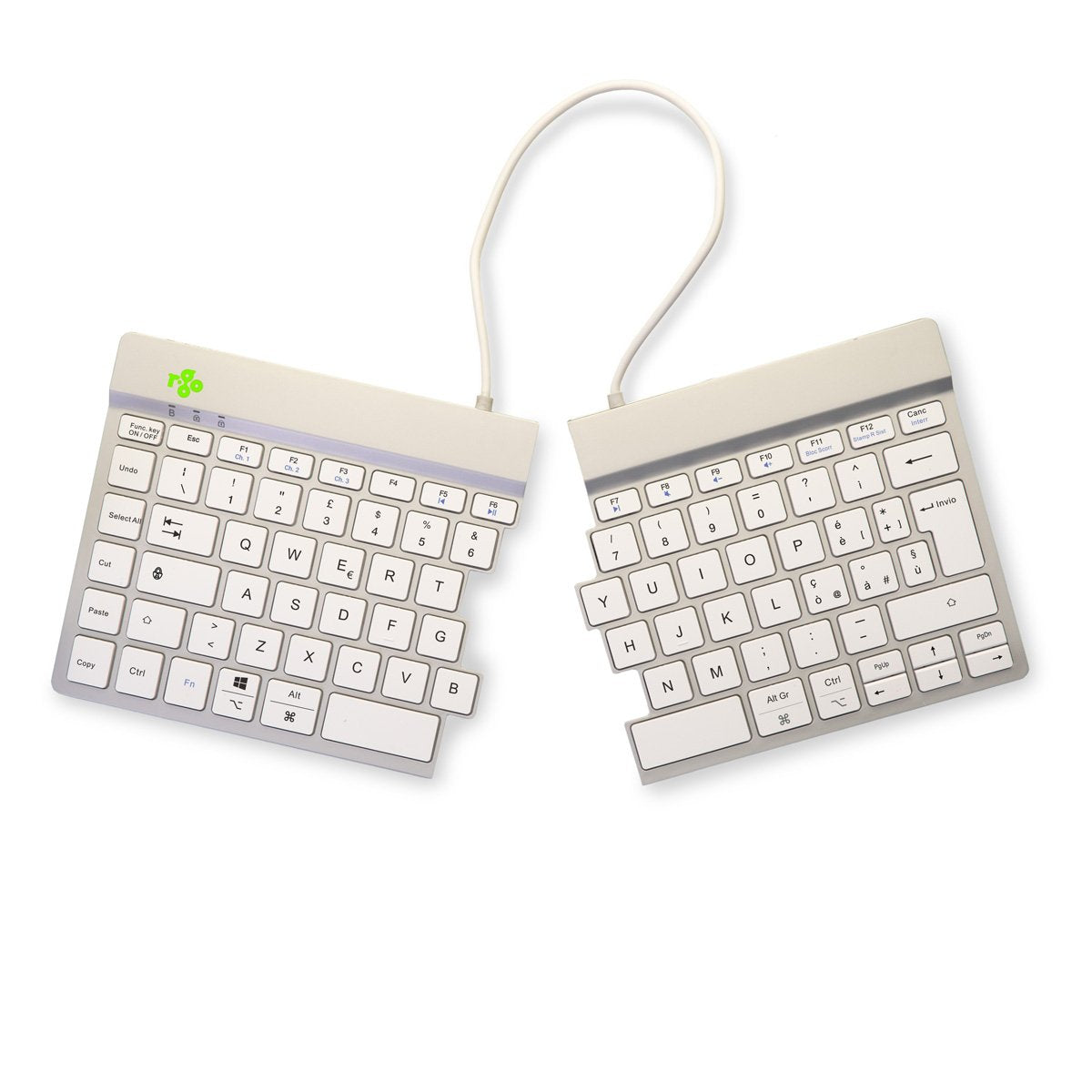 EAN 8719274492269 - R-Go Tools R-Go Split Break v2 teclado Universal USB + RF Wireless + Bluetooth QWERTY Italiano Blanco imagen 7
