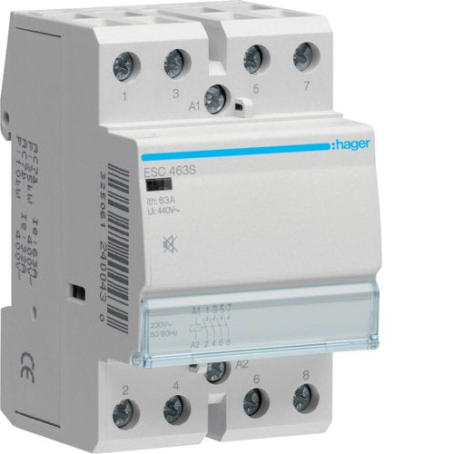 Hager Installationsschtz 63a Esc463s ** Brummfrei 4schlieer 230v