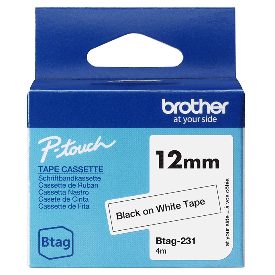 Brojoher Cinta Btag231 / Btag-231 Negro Sobre Blanco