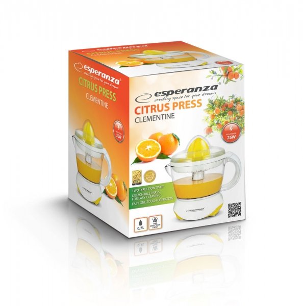 Exprimidor De Cítricos Eléctrica Esperanza Ekj001y 0,7l, 25w