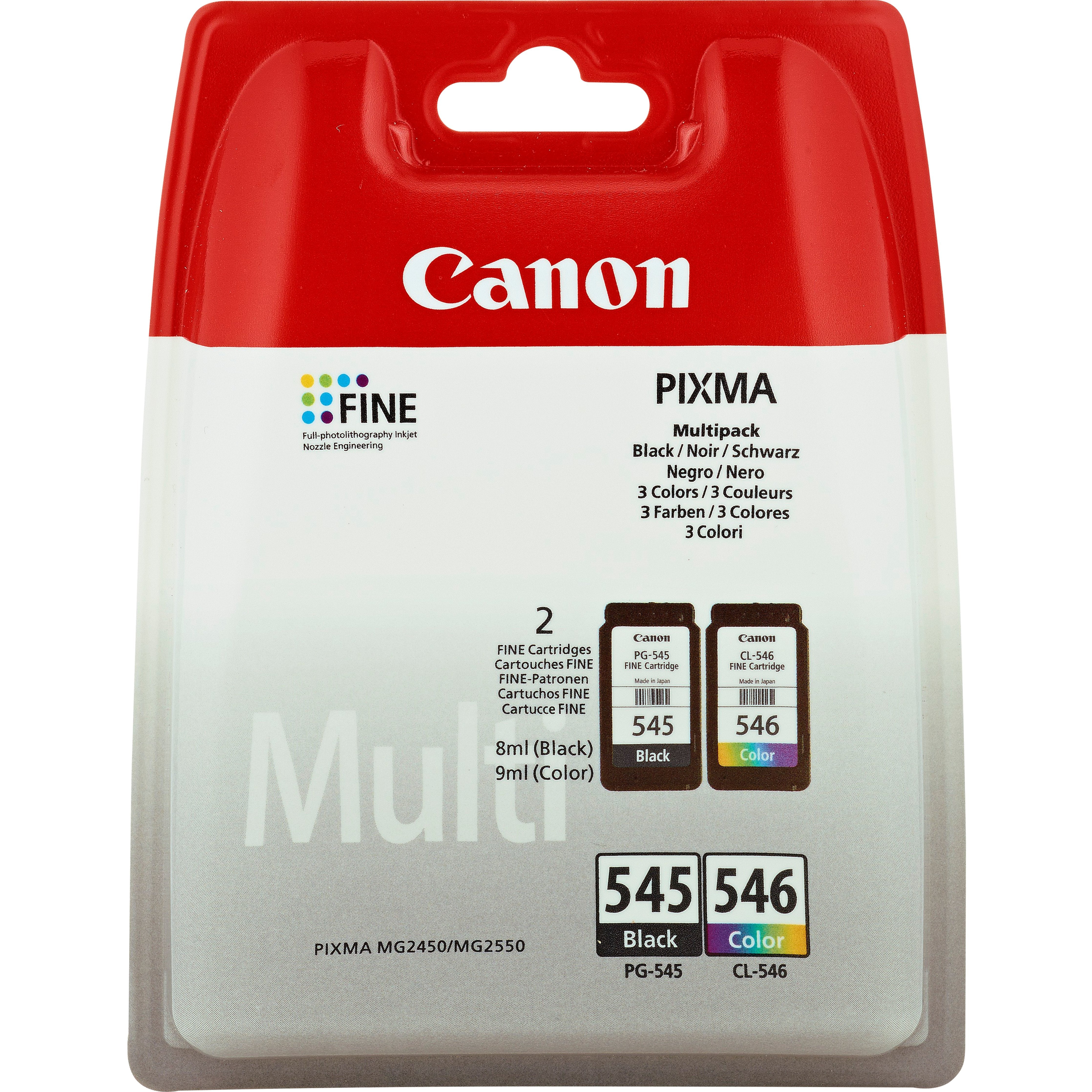 Tinta Original Canon Pg-545 + Cl-546 Multipack Negro Tricolor