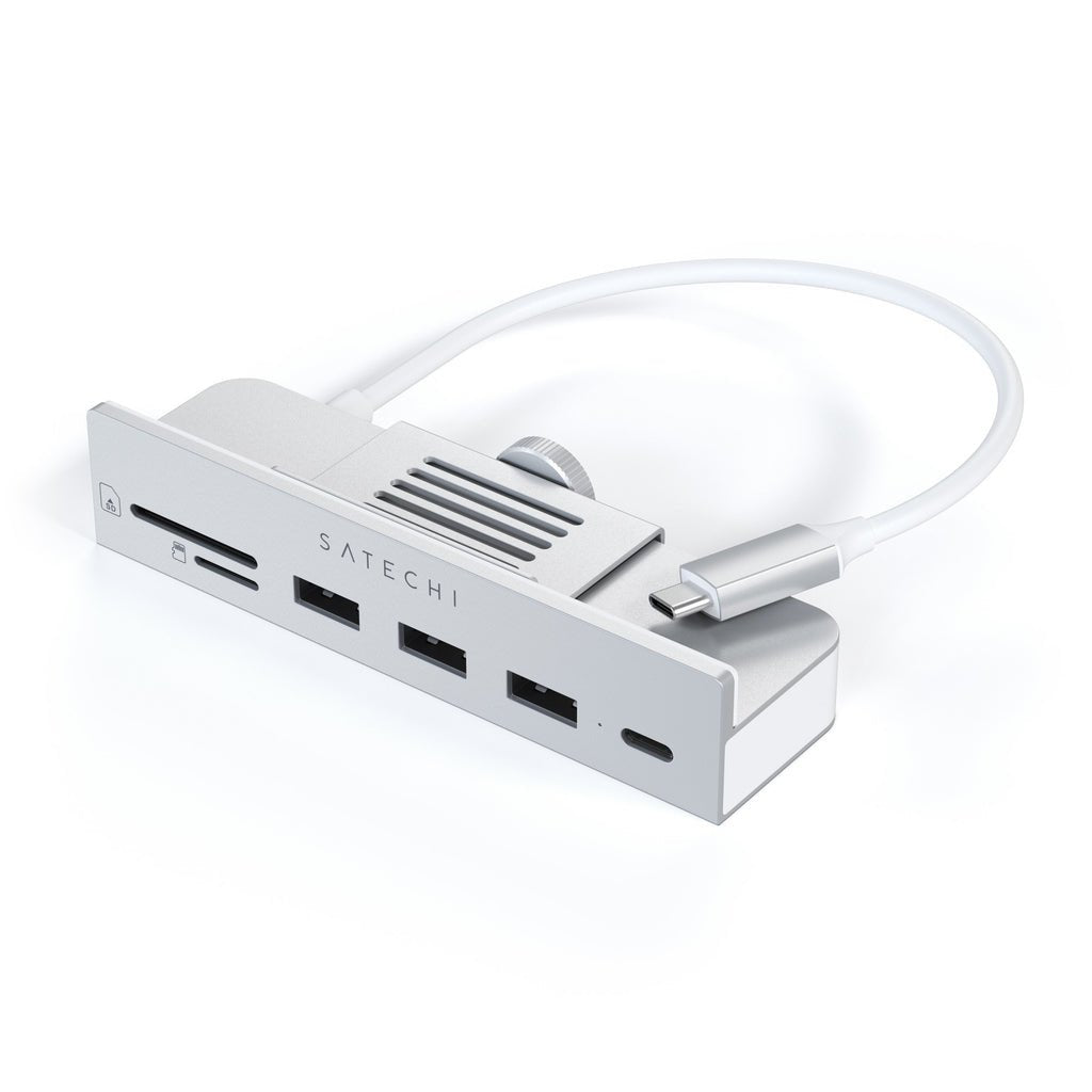 Satechi Aluminum Usb-C Clamp Hub Pro Para Apple Imac (6 In 1), Plateado, St-Ucichs