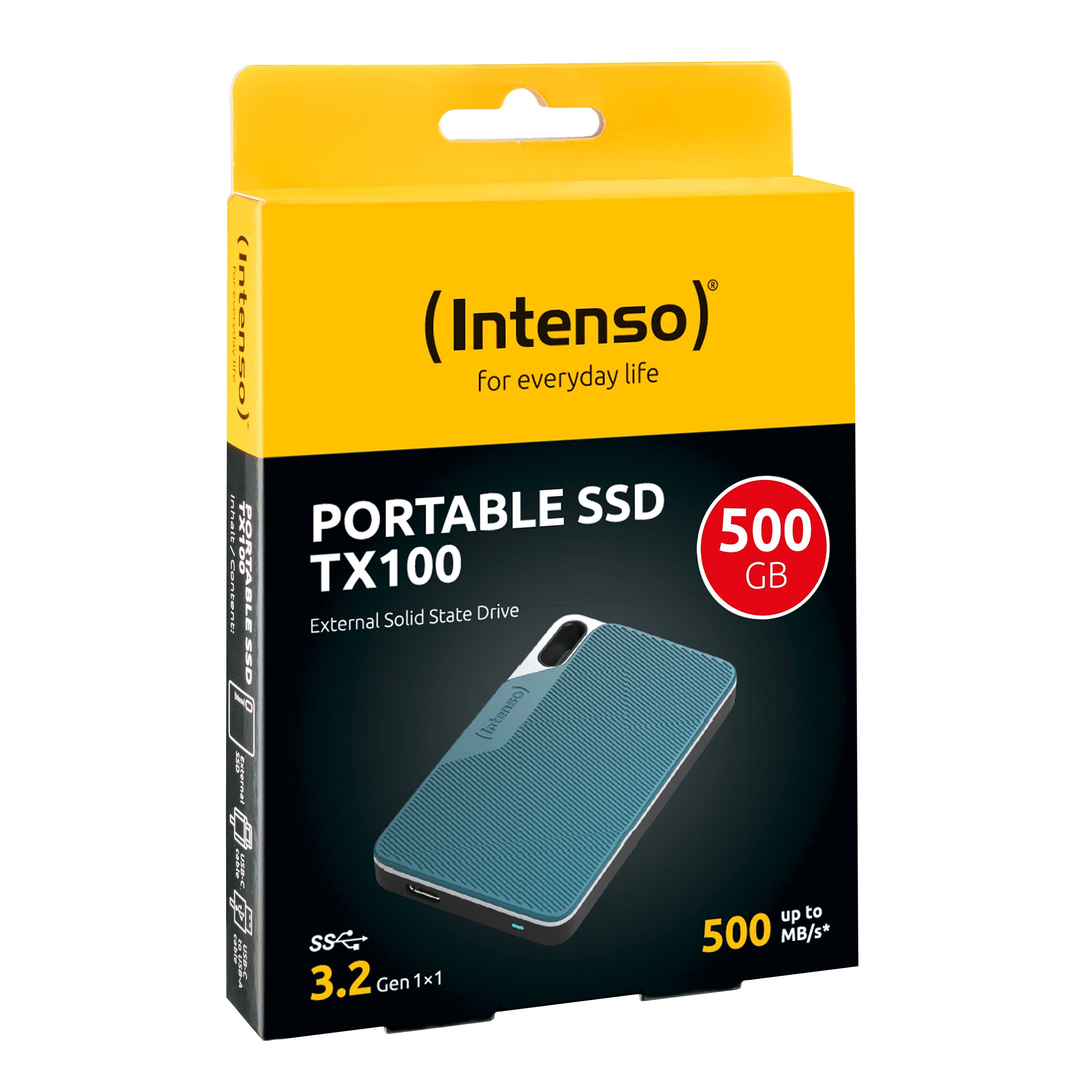 EAN 4034303033553 - Intenso Lesen/Schreiben bis zu 500 MB/s/500GB USB Tipo C 3.2 Gen 1 (3.1 Gen 1) Azul, Gris imagen 2