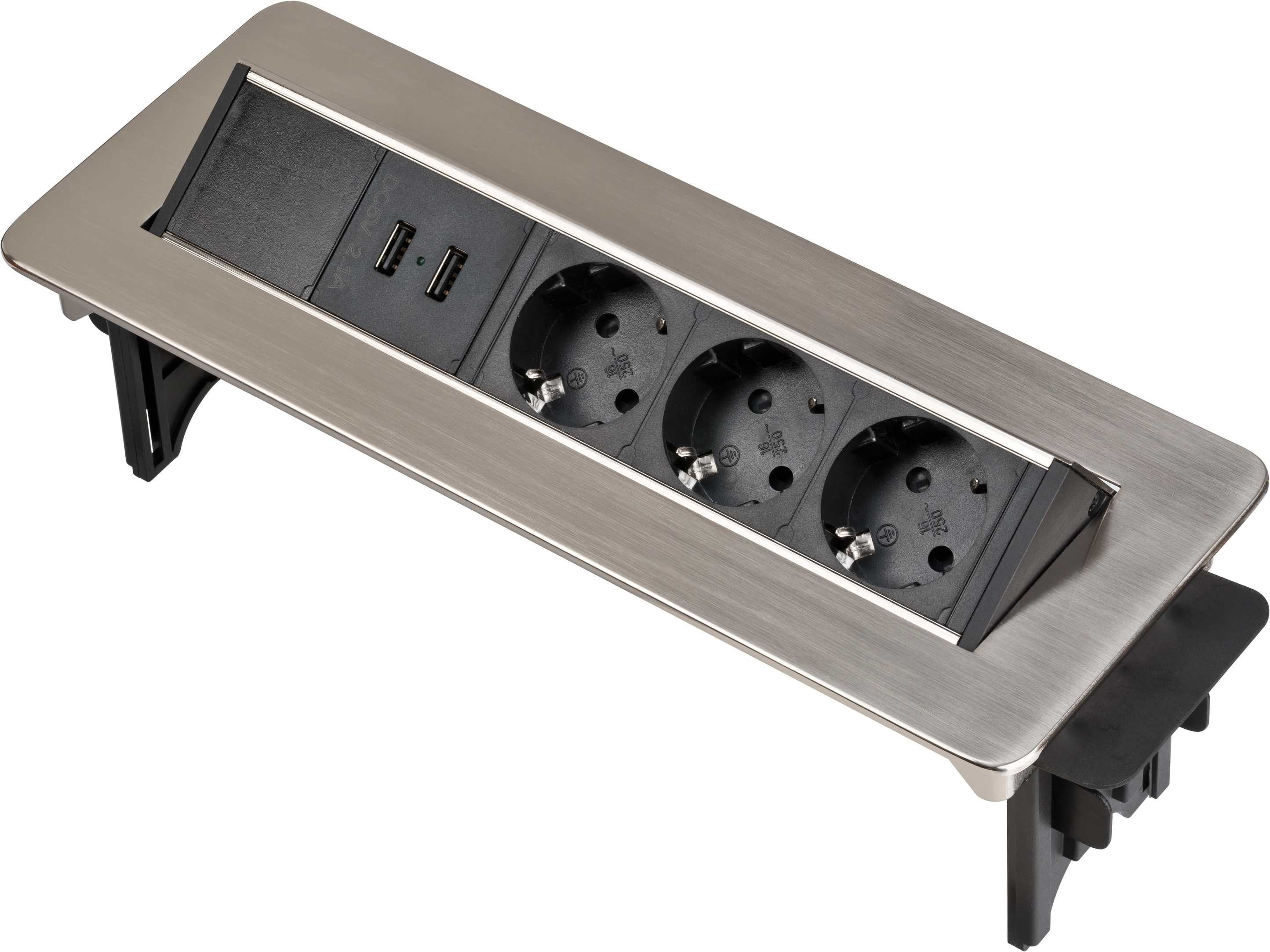 Brennenstuhl Indesk Regleta De Escritorio De 3 Salidas + 2 Usb