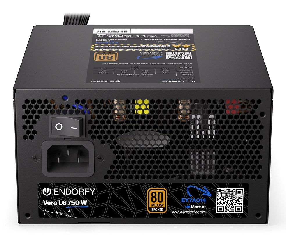 Endorfy Vero L6 750 W (Negro, 1x 12-Pin High Power Gpu, 2x Pcie, 750 Watt) Ey7a014