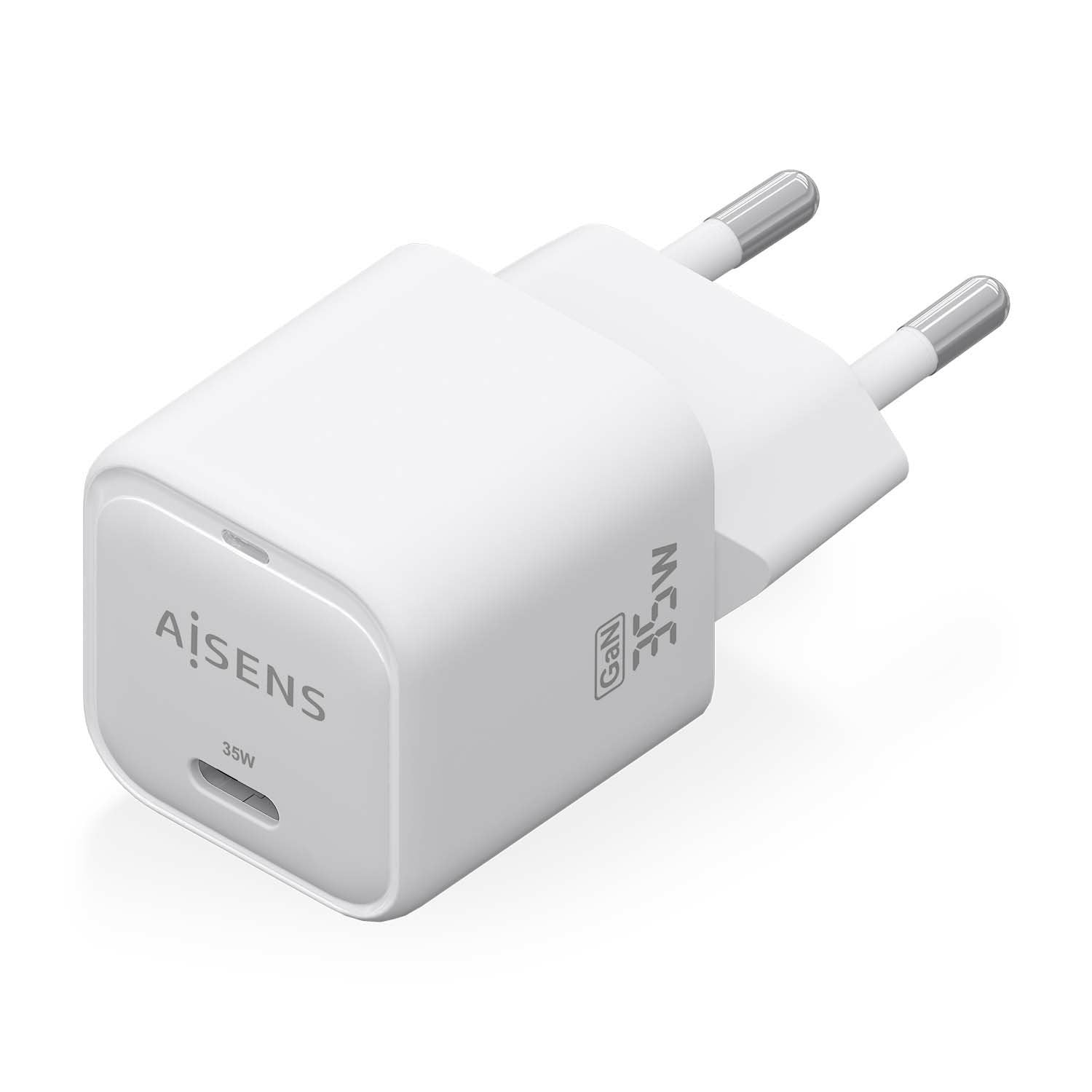Aisens Cargador Gan 35w, 1xusb-C Pd3.0 Qc4.0, Blanco