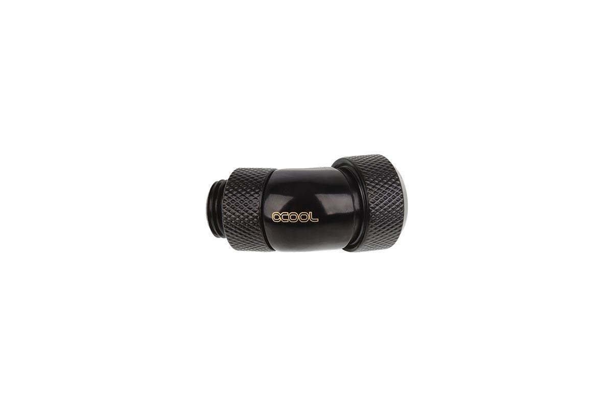 Alphacool Eiszapfen 13mm Hardtube Boquilla Atornillable 45 ° Giratoria, Conexión Negra, G1 / 4 Para Tubos