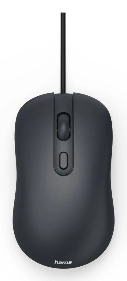 Hama Cm-200 Raton Optico 2000dpi - Cable 180cm - 4 Botones - Silencioso - Uso Ambidiestro - 5.8x3.5x10.3cm - Negro
