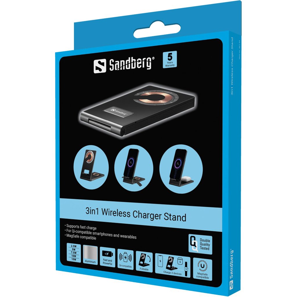 EAN 5705730441547 - Sandberg 441-54 cargador de dispositivo móvil Smartphone, Wearables Negro USB Cargador inalámbrico Carga imagen 6