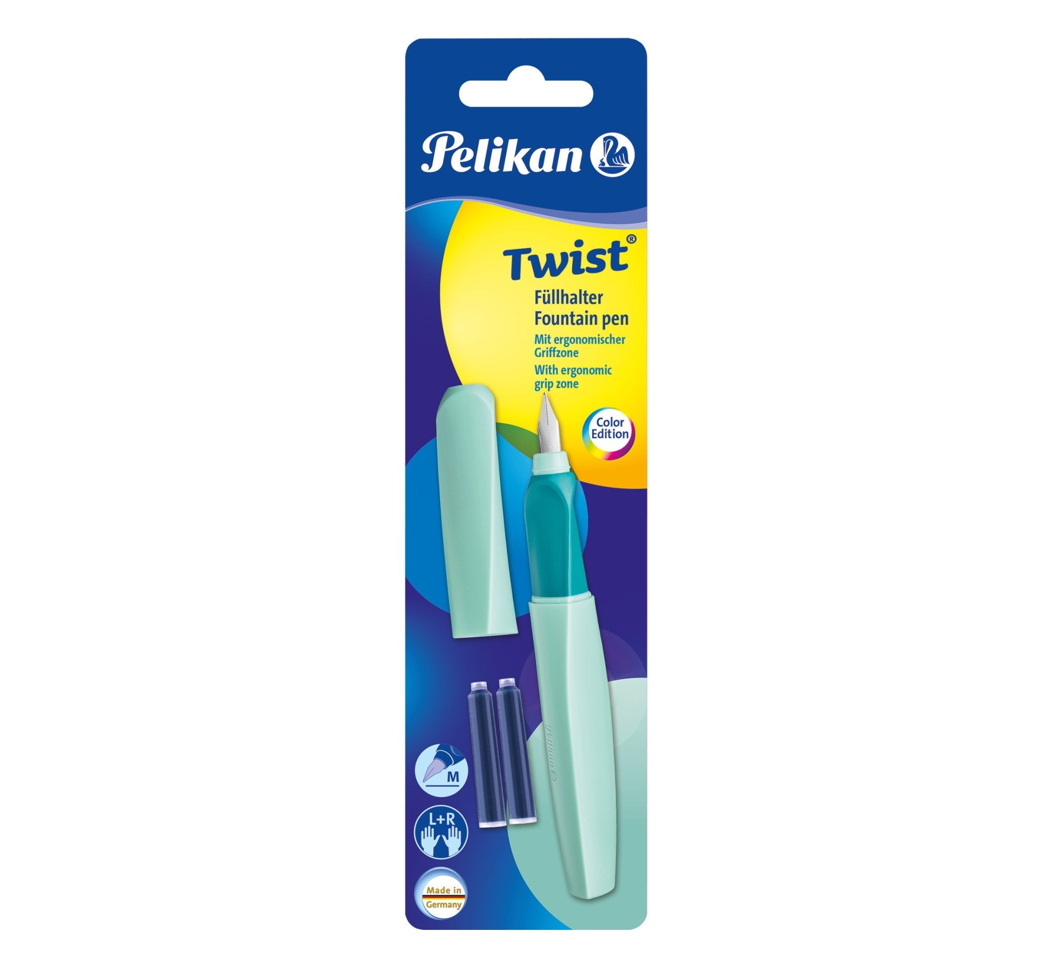 Pelikan Twist P457 Pluma Estilográfica Color Menta Sistema De Carga Por Cartucho 1 Pieza(S)