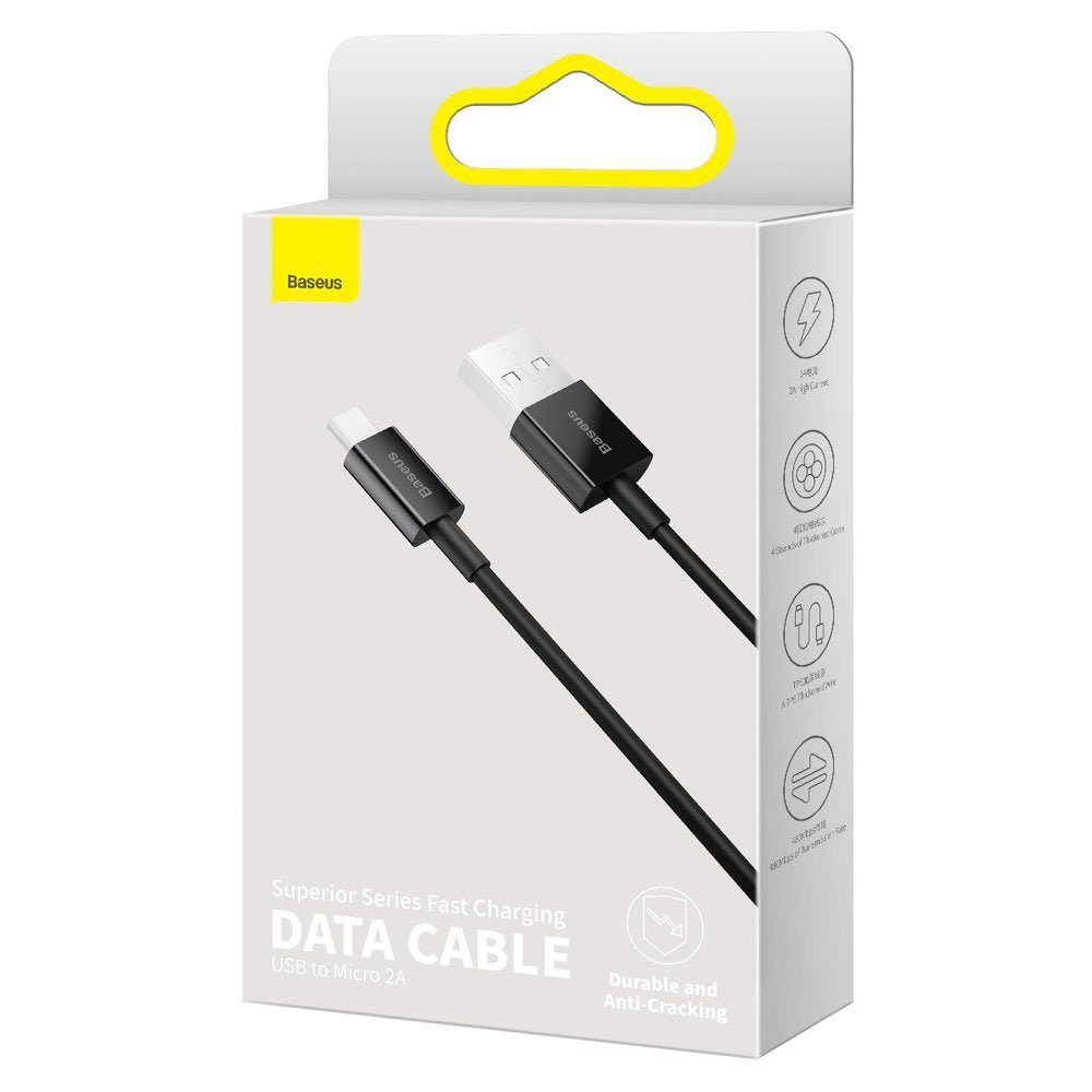 EAN 6953156208476 - Baseus CAMYS-01 cable de teléfono móvil Negro 1 m USB A Micro-USB B imagen 1