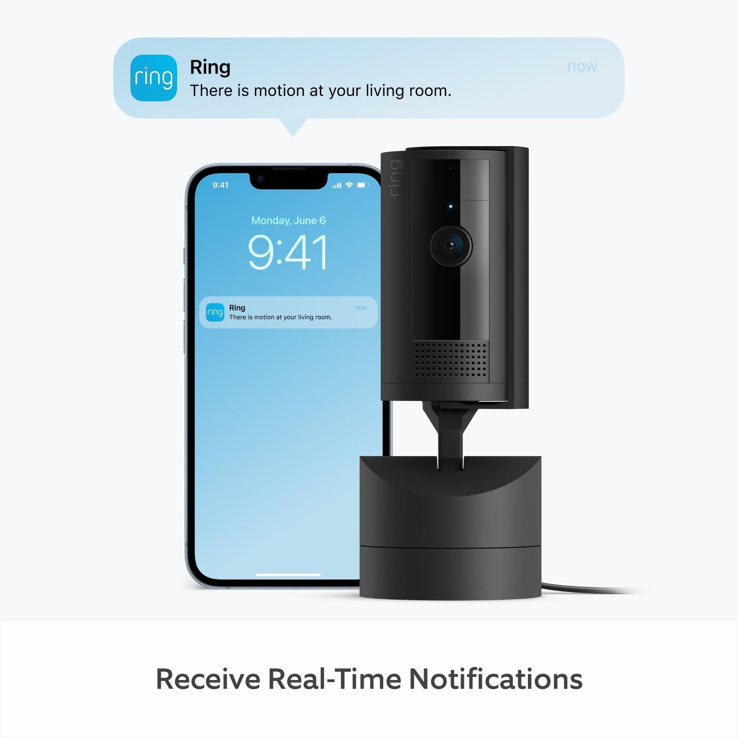 Ring Indoor Cam Cámara De Vigilancia De Red Panorámico / Inclinación En Interior Color (Día Y Noche) 1920 X 1080 1080p Audio Inalámbrico Wi-Fi