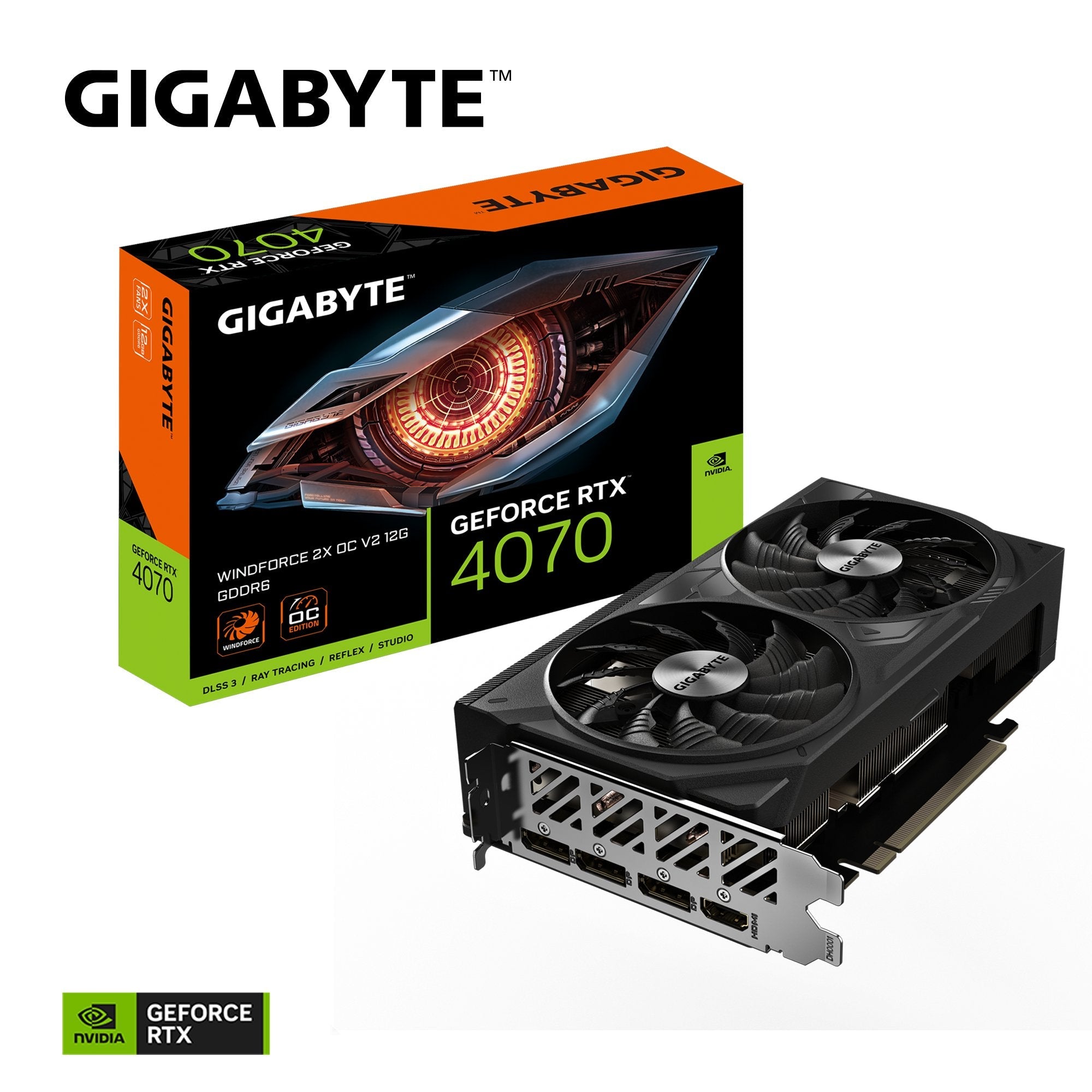 Tarjeta Gráfica Vga Gigabyte Geforce® Rtx 4070 12gb Windforce 2x Oc V2