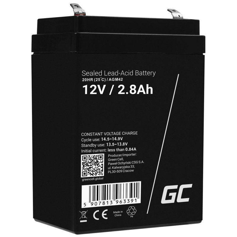Greencell Batería Agm Vrla 12v 2.8ah