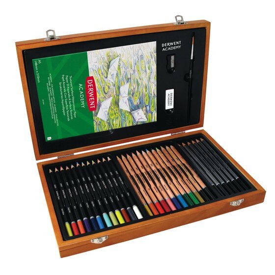 Derwent Caja De Madera De Regalo Academy 35 Piezas