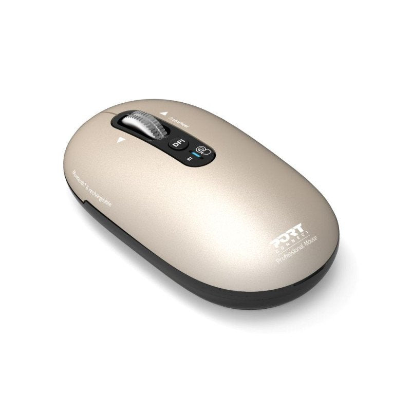 Port Connect Wireless & Bluetooth Rechargeable Pure Mac Mouse, Pearl