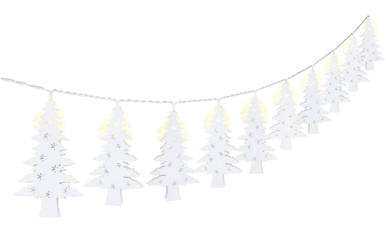 Guirnalda De Luces "Árbol De Navidad" Con 10 Led
Con Función De Temporizador, Blanco Cálido (3000 K), Funcionamiento Con Pilas