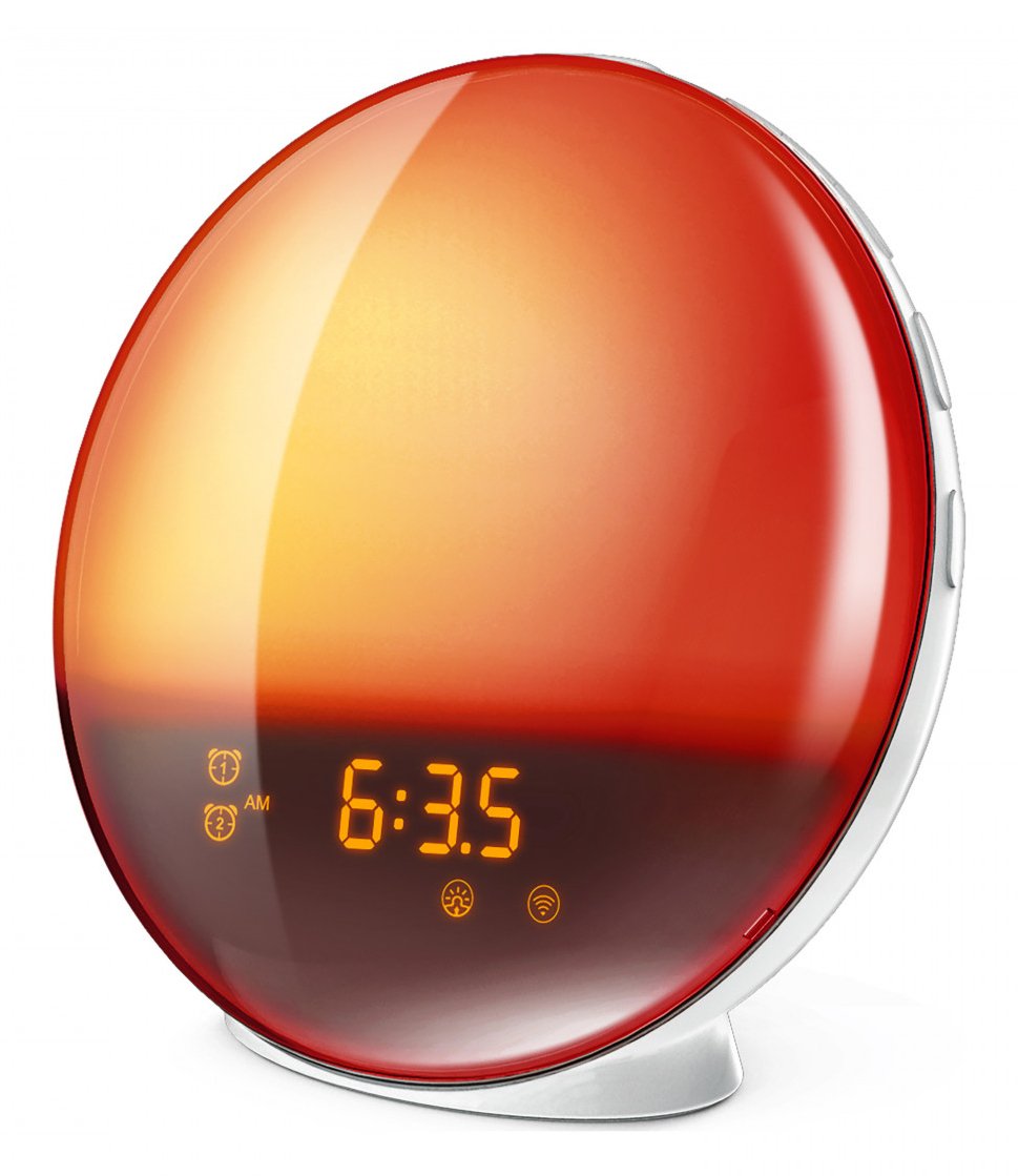 Despertador Inteligente Con Lámpara Rgb Muvit Io Miolamp005 Radio Fm Blanco