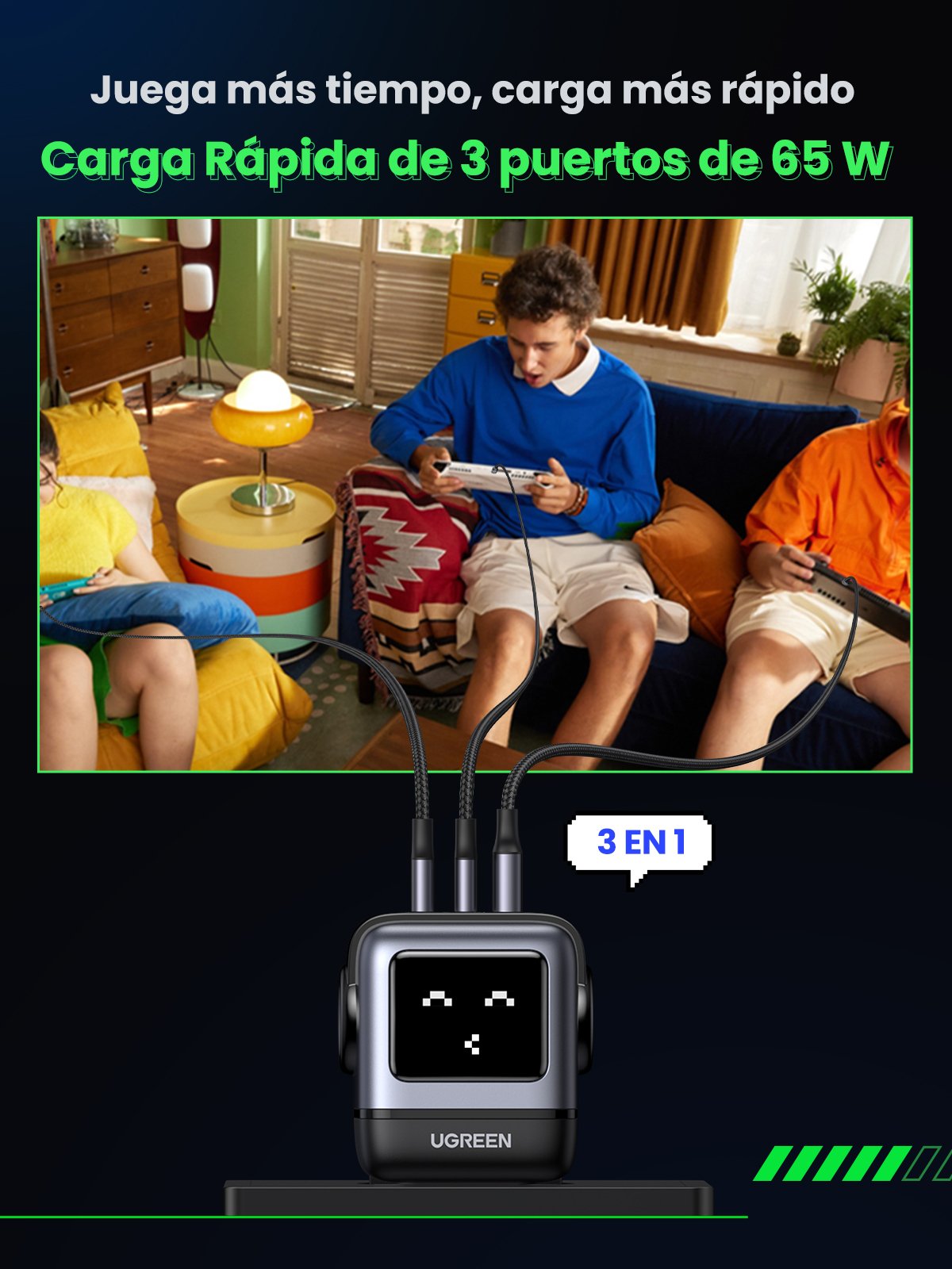EAN 6941876236688 - Ugreen Nexode RG 65W 3-Port GaN Ordenador portátil, Teléfono móvil, Portátil, Batería portátil, Teléfono imagen 9