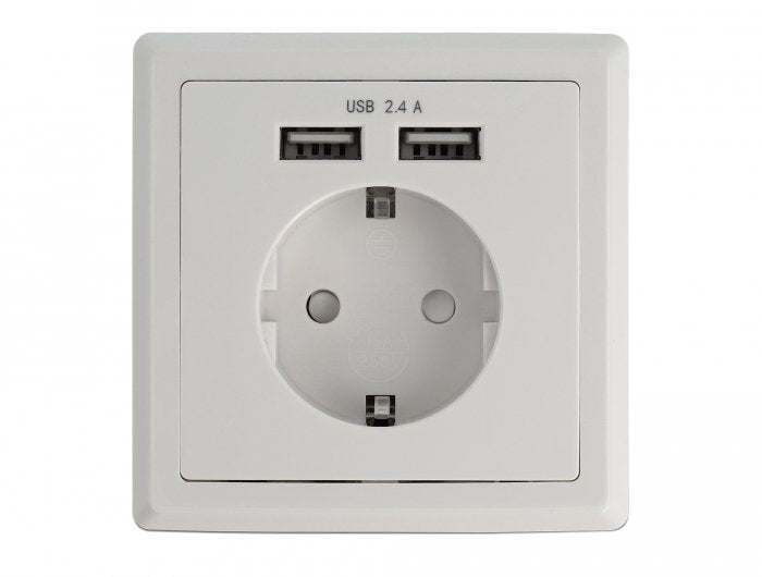 Einbausteckdose Mit 2 X Usb Typ-A Ladeport 2,4 A