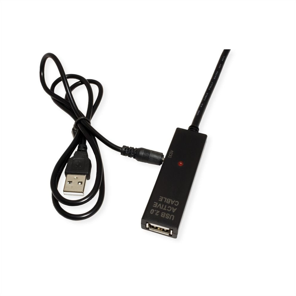 Value Usb 2.0 Verlngerung, Aktiv, Mit Repeater, A-C, Schwarz, 20 M