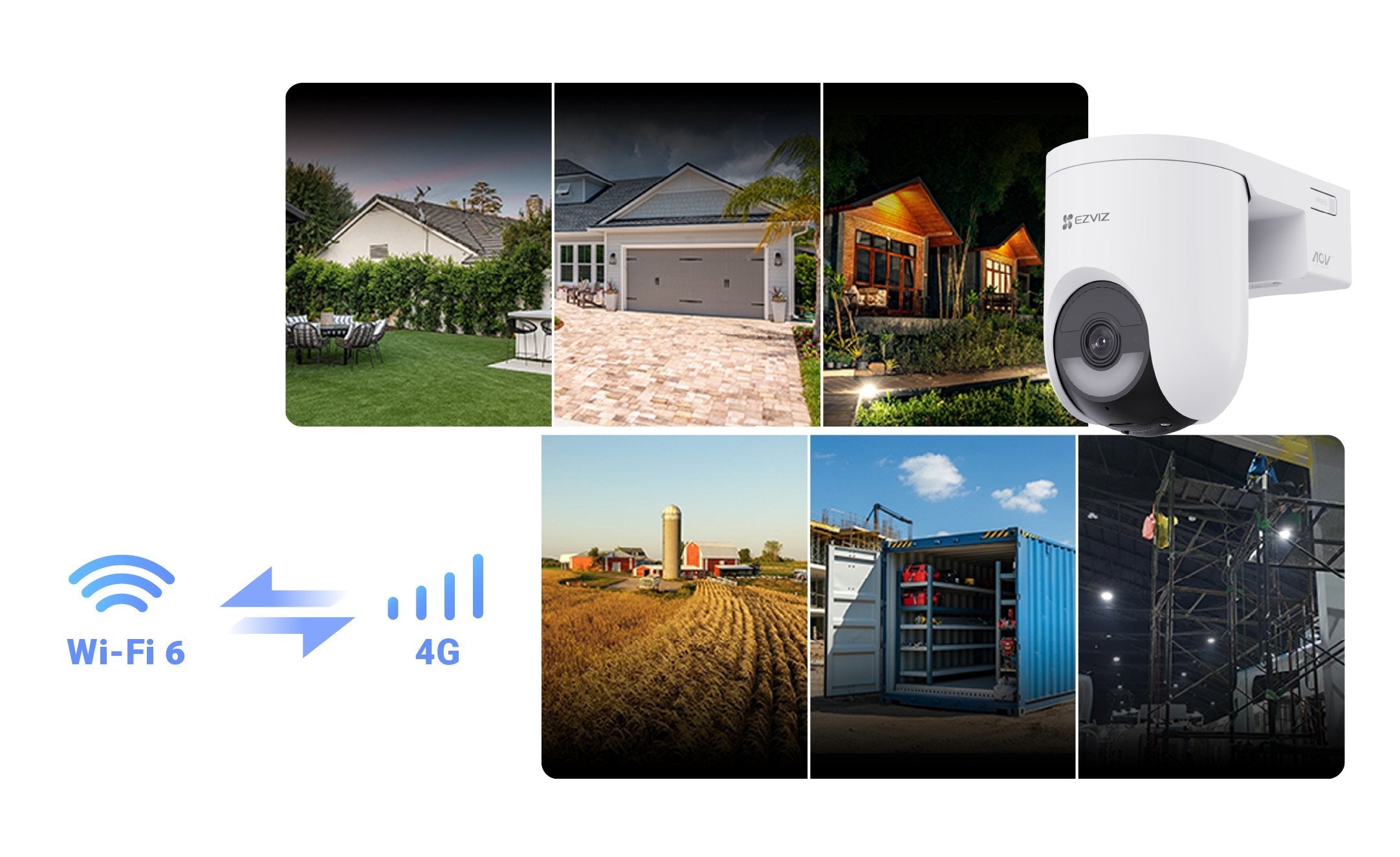 Ezviz Camara Wifi Exterior Hb8 2k+ 4mp Panoramica/Inclinacion Con Bateria