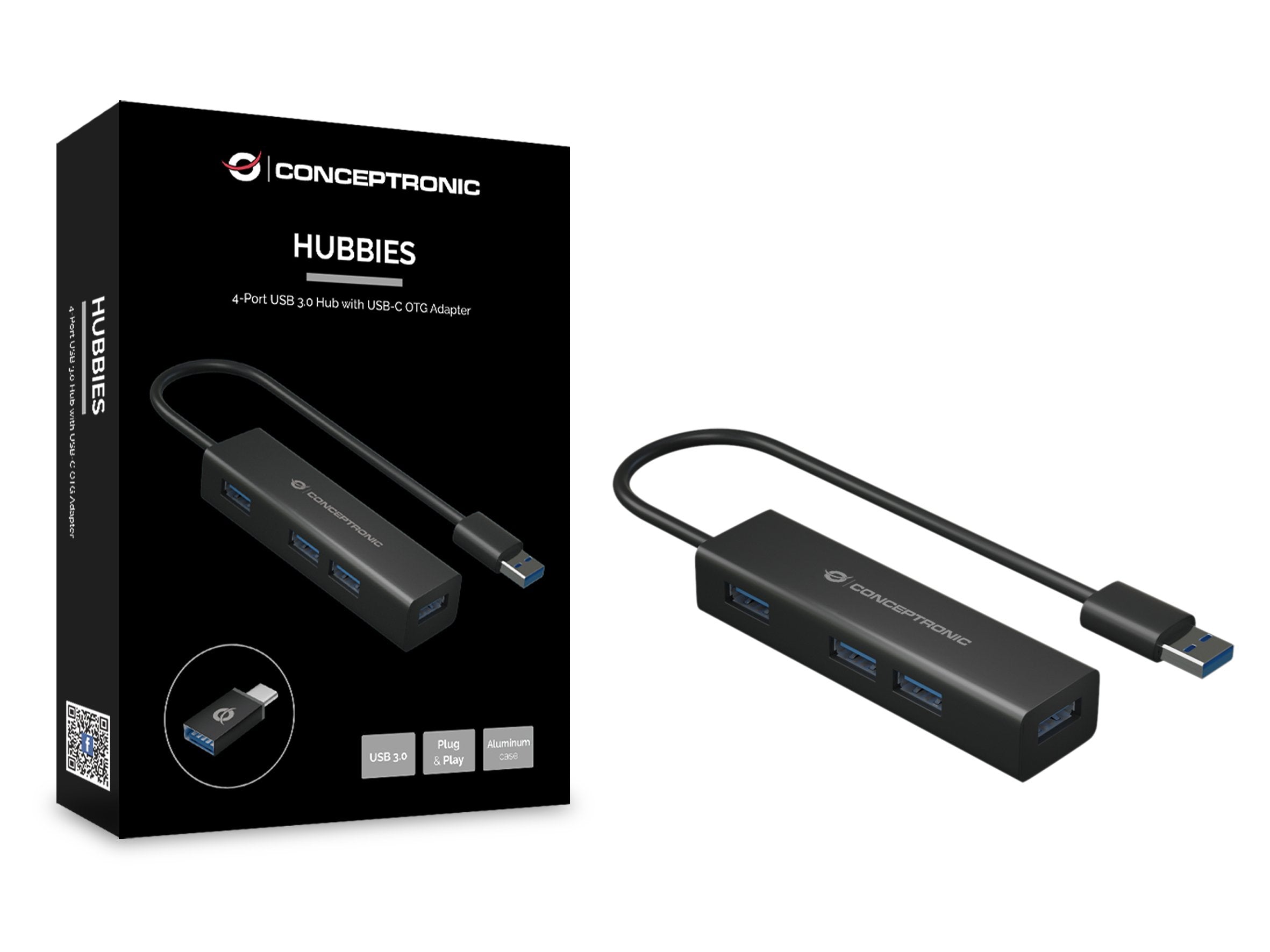 EAN 4015867225547 - Conceptronic HUBBIES06B hub de interfaz USB 3.2 Gen 1 (3.1 Gen 1) Type-A 5000 Mbit/s Negro imagen 2