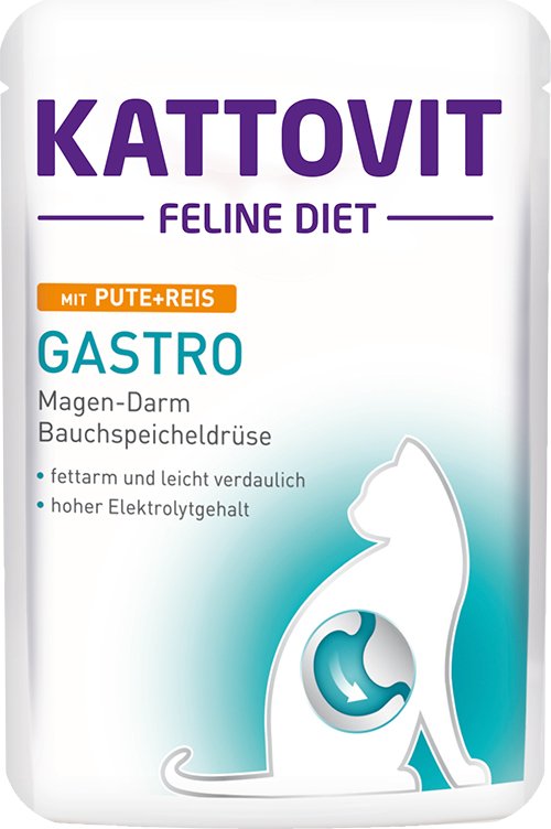 Comida Húmeda Para Gatos Kattovit Feline Diet Gastro Turkey With Rice 85g