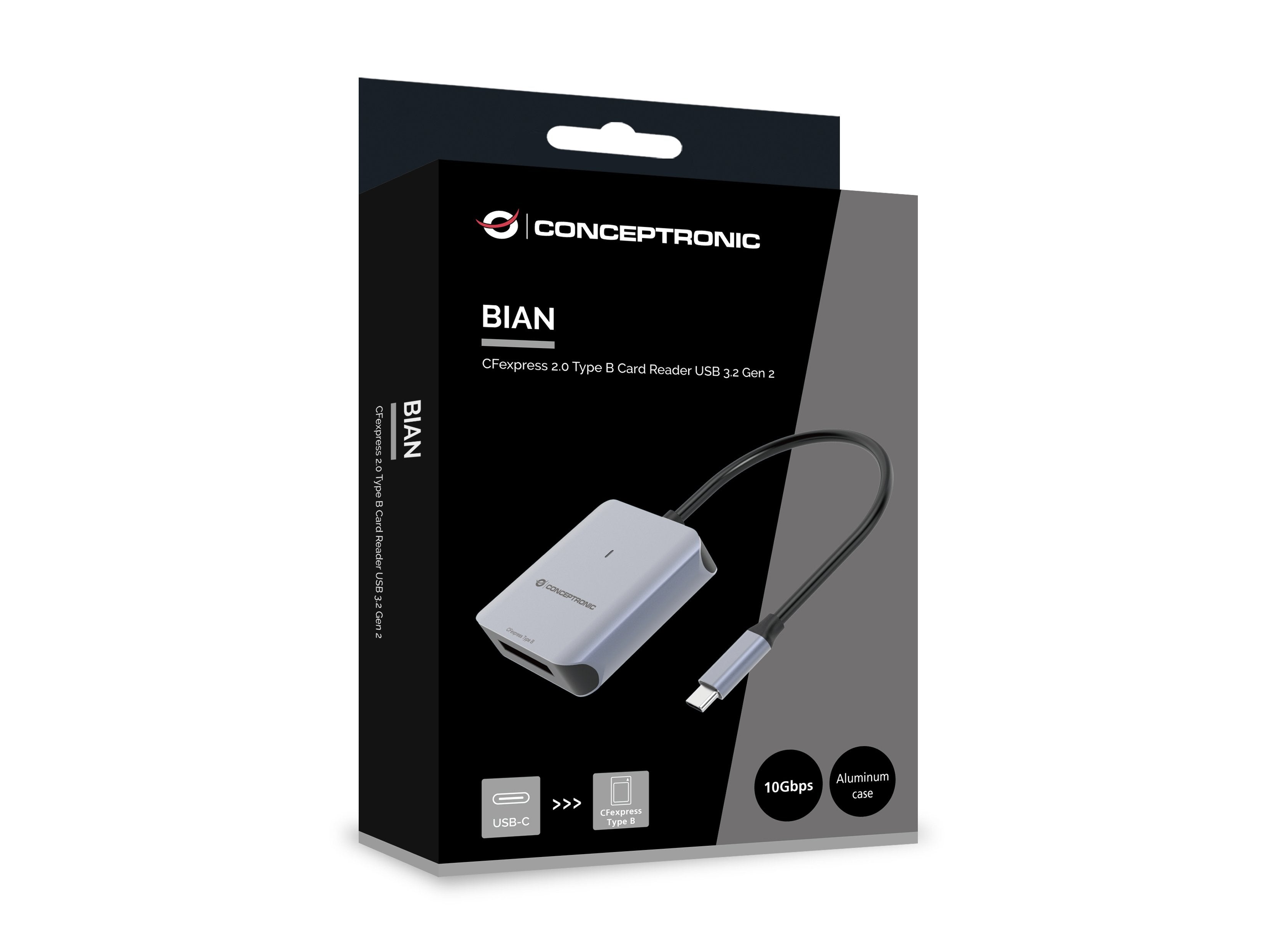 Conceptronic Bian08g Lector De Tarjeta Usb 3.2 Gen 2 Type-C Gris